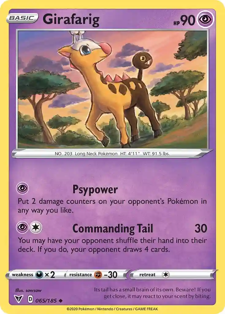 Girafarig-Reverse Foil (065) 2020 Pokemon Sword & Shield Vivid Voltage