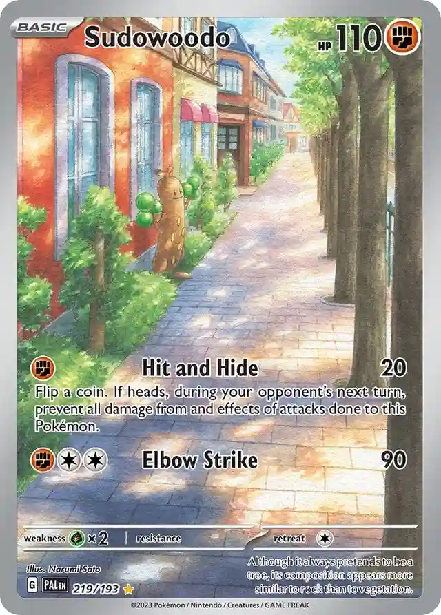 Sudowoodo Illustration Rare (219) 2023 Pokemon Pal EN-Paldea Evolved