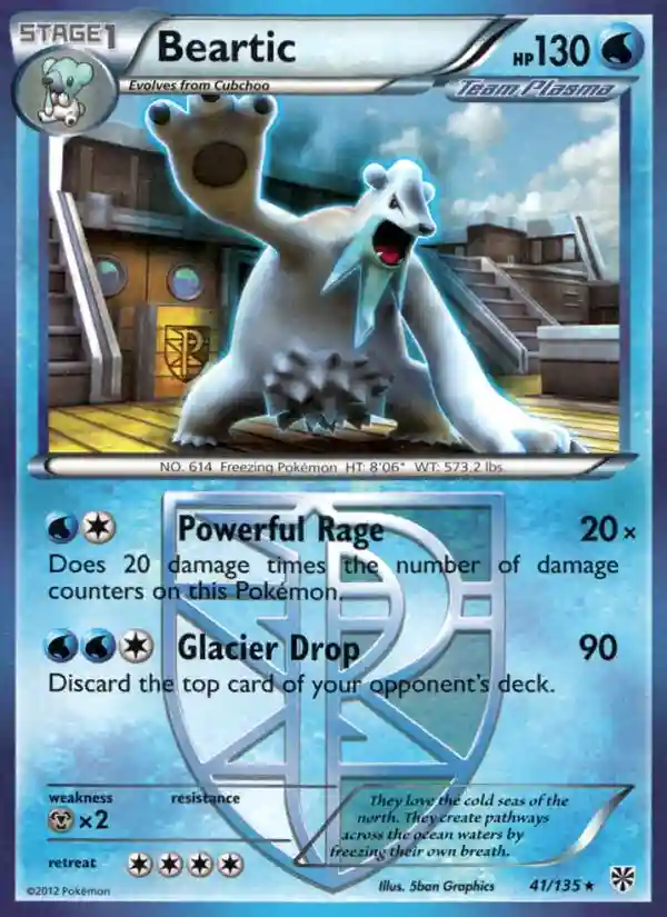 Beartic (41) 2013 Pokemon Black & White Plasma Storm
