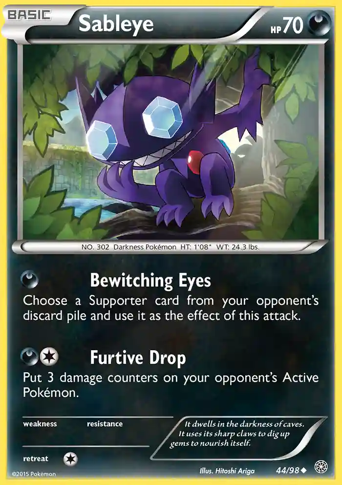 Sableye-Reverse Foil (44) 2015 Pokemon XY Ancient Origins