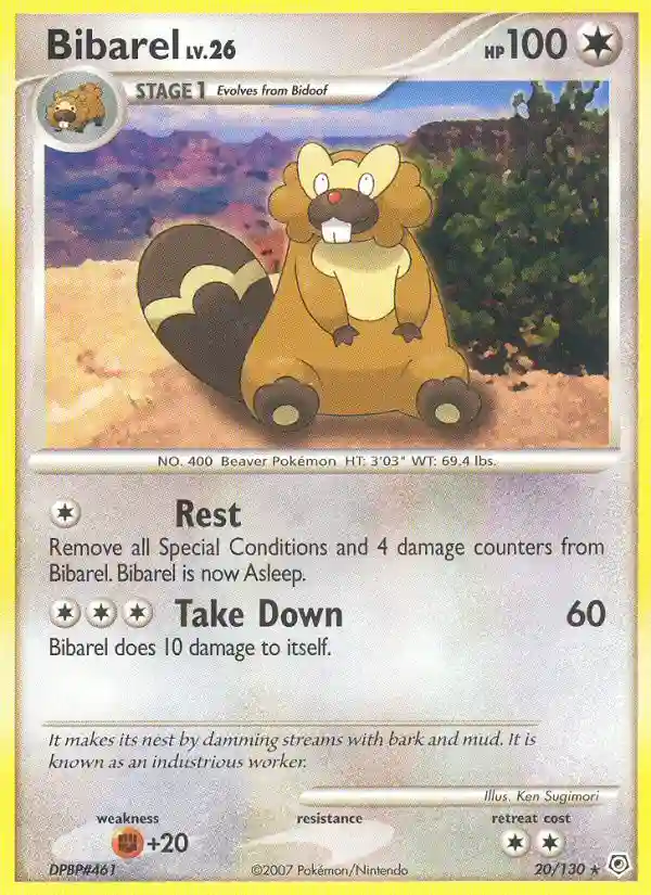 Bibarel-Reverse Foil (20) 2007 Pokemon Diamond & Pearl