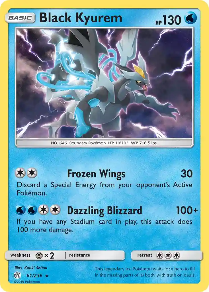 Black Kyurem-Reverse Foil (61) 2019 Pokemon Sun & Moon Cosmic Eclipse
