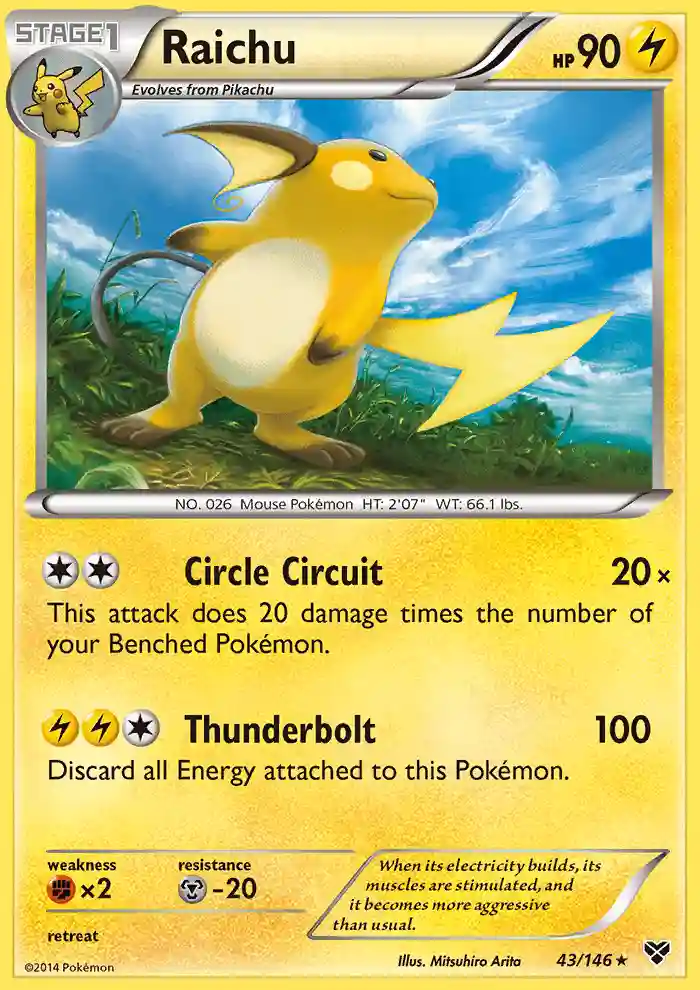 Raichu-Reverse Foil (43) 2014 Pokemon XY