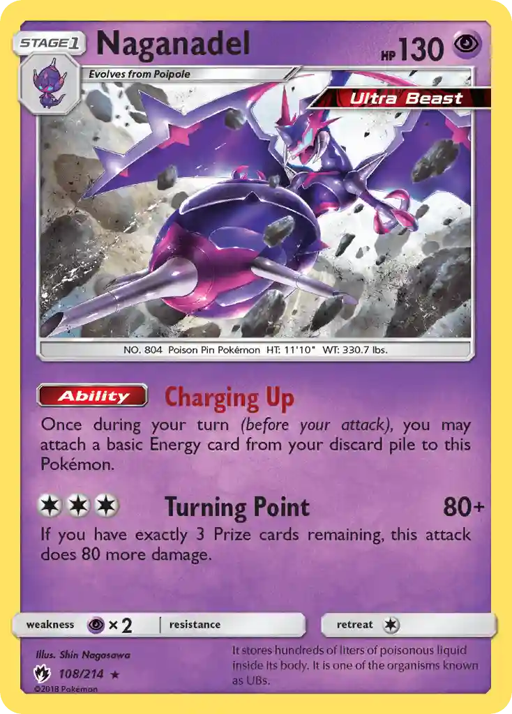 Naganadel-Reverse Foil (108) 2018 Pokemon Sun & Moon Lost Thunder