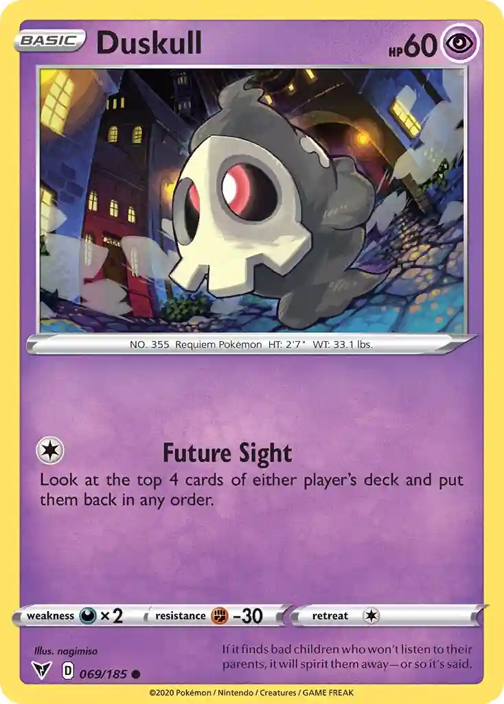 Duskull-Reverse Foil (069) 2020 Pokemon Sword & Shield Vivid Voltage