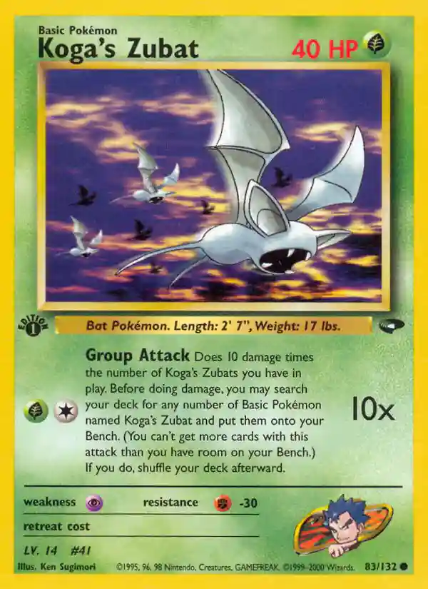 Koga's Zubat 1st Edition (83) 2000 Pokemon Gym Challenge