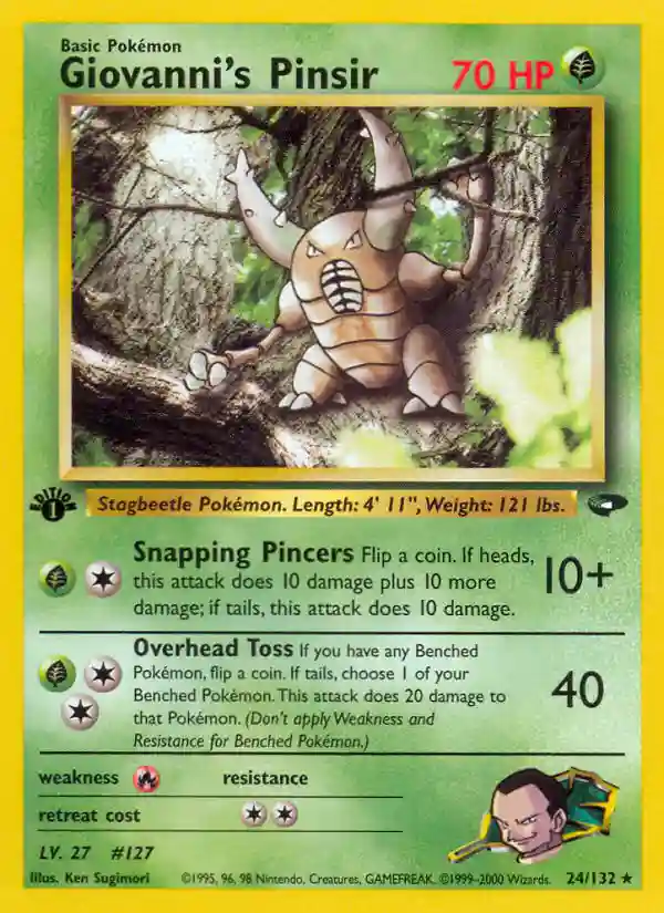 Giovanni's Pinsir 1st Edition (24) 2000 Pokemon Gym Challenge
