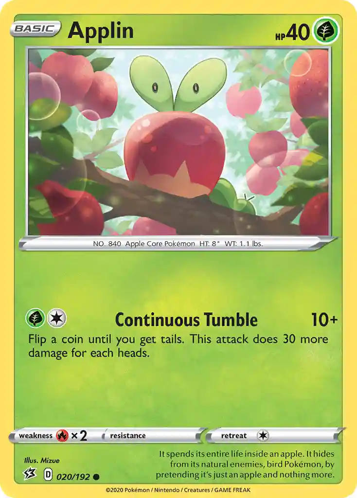 Applin-Reverse Foil (020) 2020 Pokemon Sword & Shield Rebel Clash