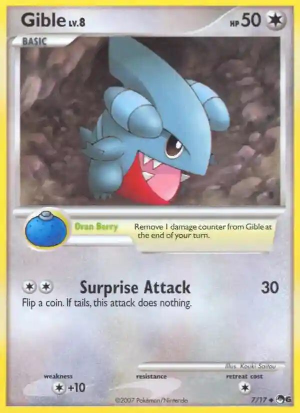 Gible-Holo (7) 2007 Pokemon Pop Series 6