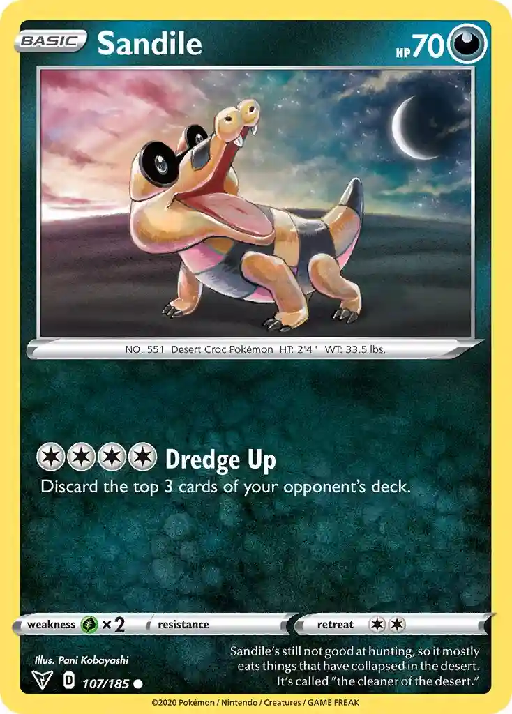 Sandile (107) 2020 Pokemon Sword & Shield Vivid Voltage