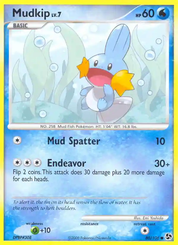 Mudkip (80) 2008 Pokemon Diamond & Pearl Great Encounters