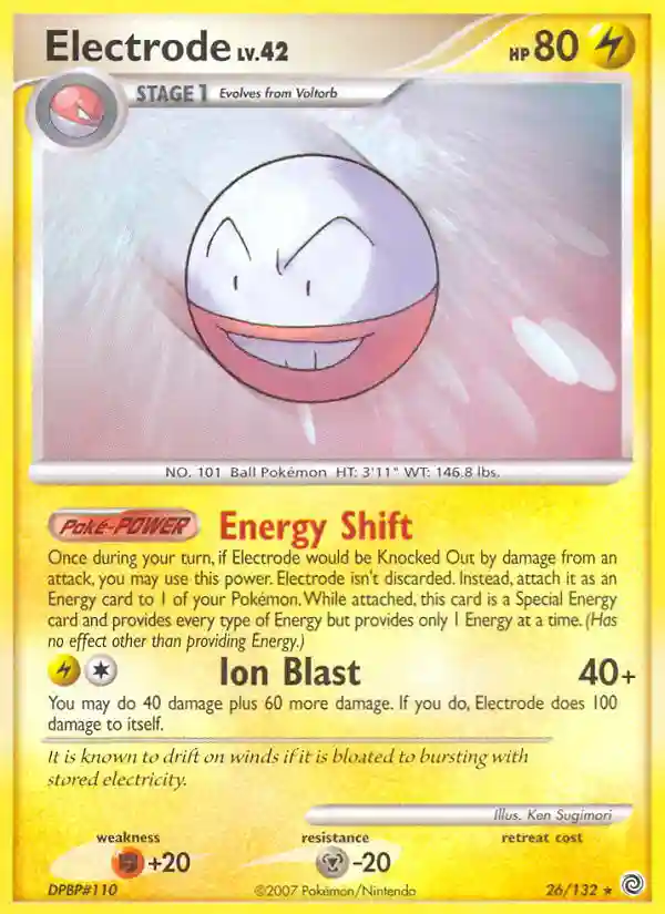 Electrode-Reverse Foil (26) 2007 Pokemon Diamond & Pearl Secret Wonders