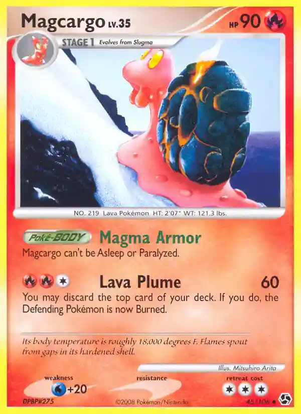 Magcargo-Reverse Foil (45) 2008 Pokemon Diamond & Pearl Great Encounters