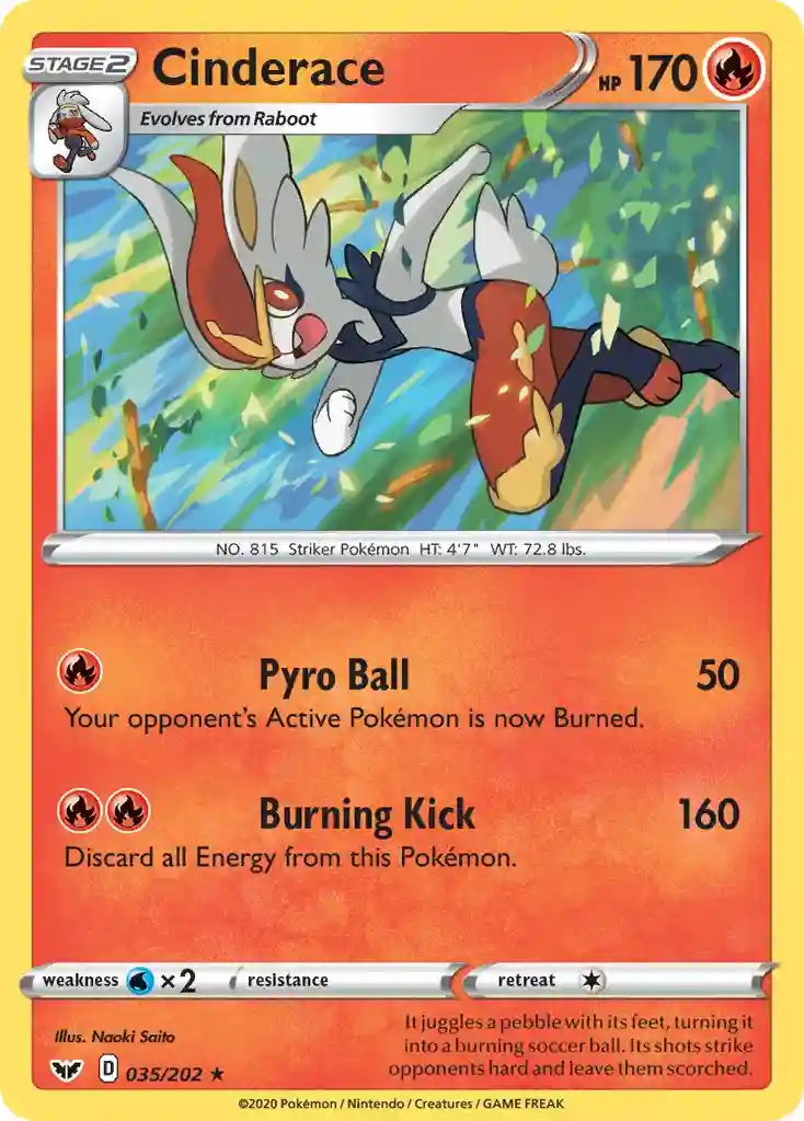 Cinderace-Holo (035) 2020 Pokemon Sword & Shield