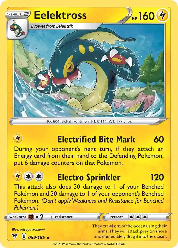 Eelektross-Reverse Foil (059) 2020 Pokemon Sword & Shield Vivid Voltage