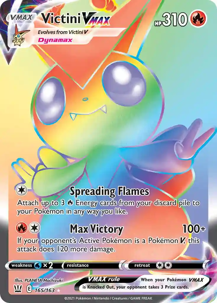 Full Art/Victini Vmax Secret (165) 2021 Pokemon Sword & Shield Battle Styles