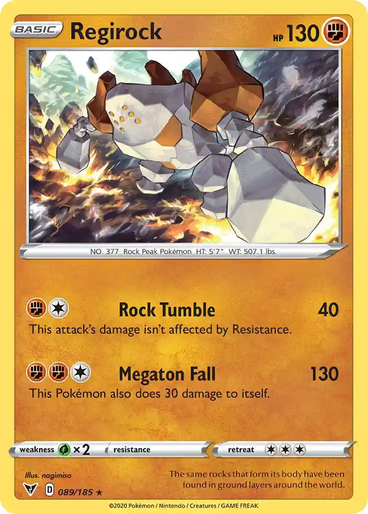 Regirock-Reverse Foil (089) 2020 Pokemon Sword & Shield Vivid Voltage