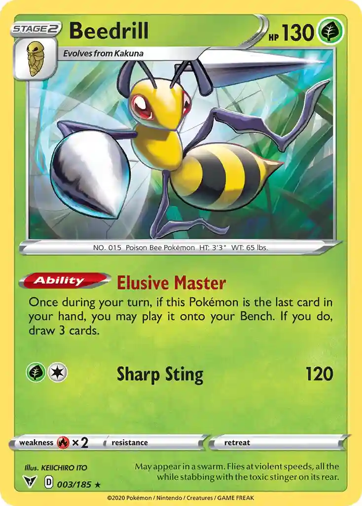 Beedrill-Reverse Foil (003) 2020 Pokemon Sword & Shield Vivid Voltage