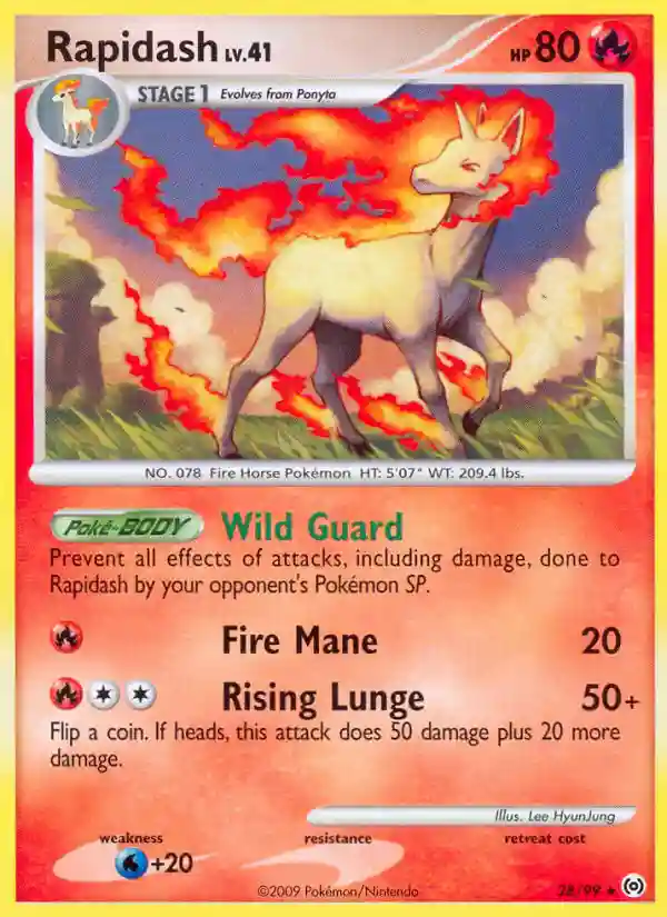 Rapidash-Reverse Foil (28) 2009 Pokemon Platinum Arceus