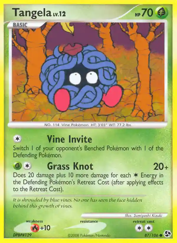 Tangela-Reverse Foil (87) 2008 Pokemon Diamond & Pearl Great Encounters