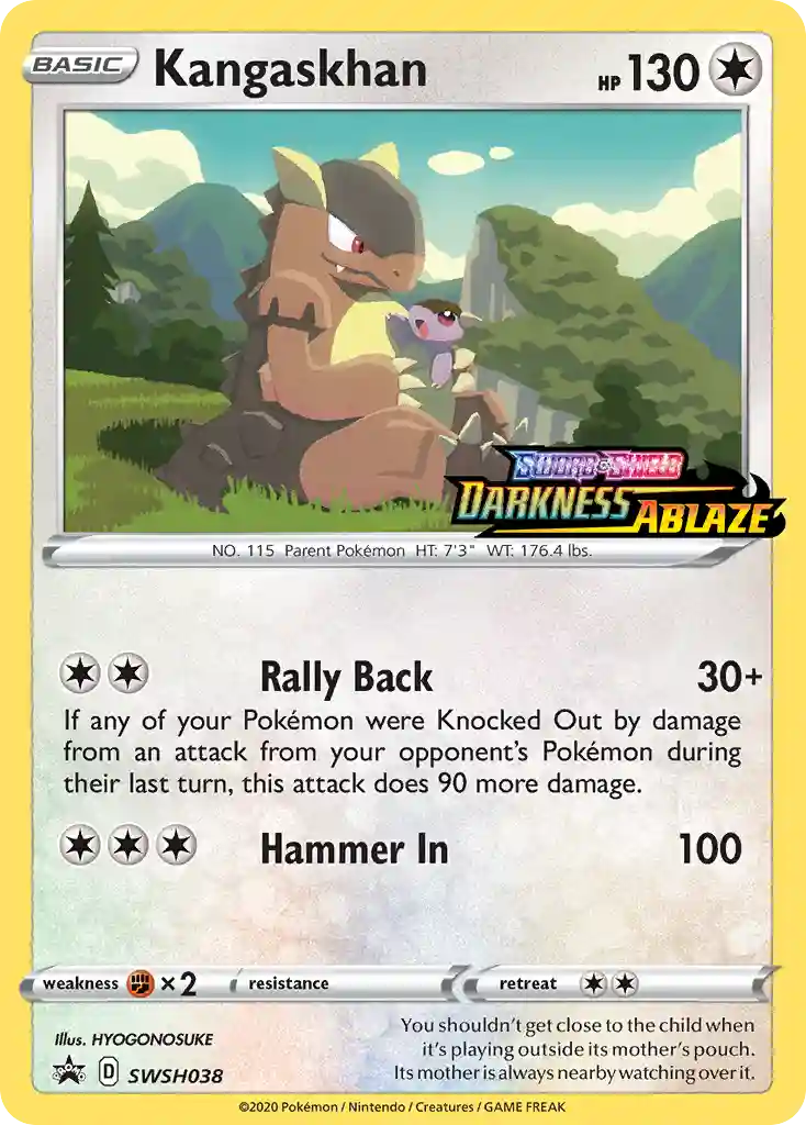 Kangaskhan-Holo Prerelease (038) 2020 Pokemon Swsh Black Star Promo