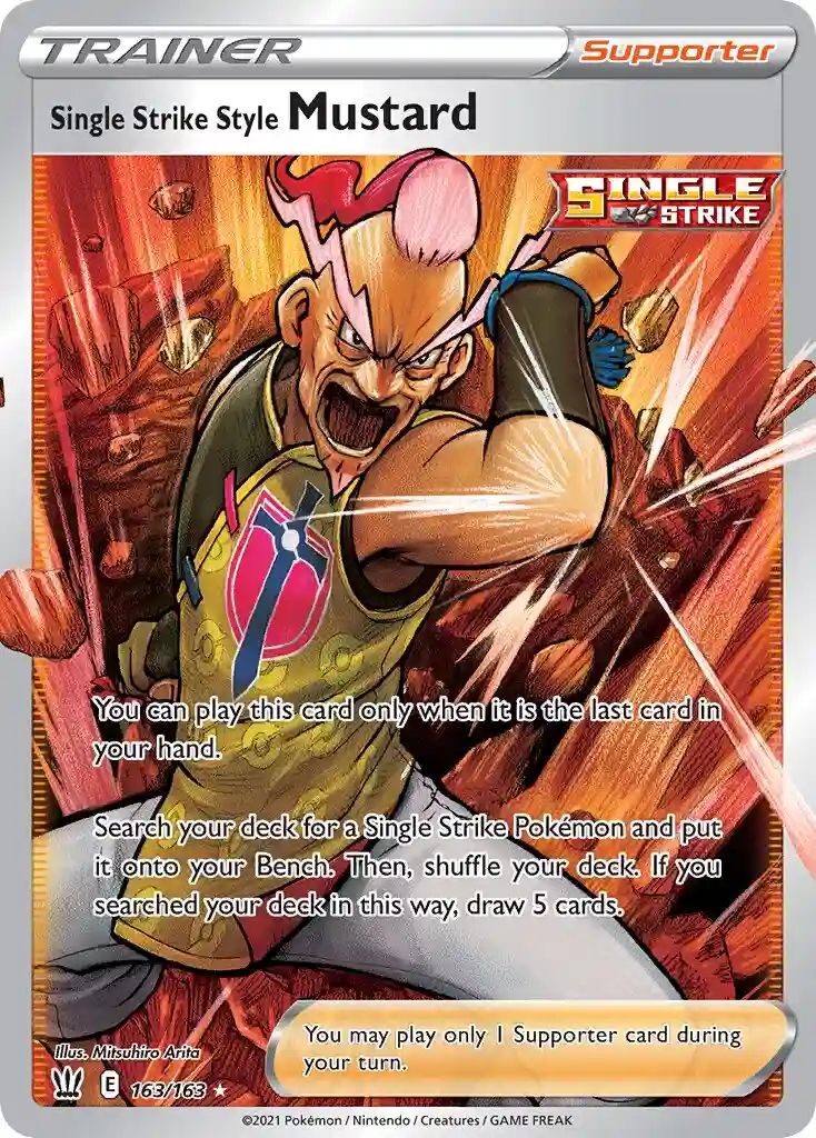 Full Art/Single Strike Style Mustard (163) 2021 Pokemon Sword & Shield Battle Styles