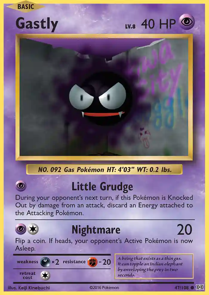 2016 gastly pokemon card Gastly (47) 2016 Pokemon XY Evolutions
