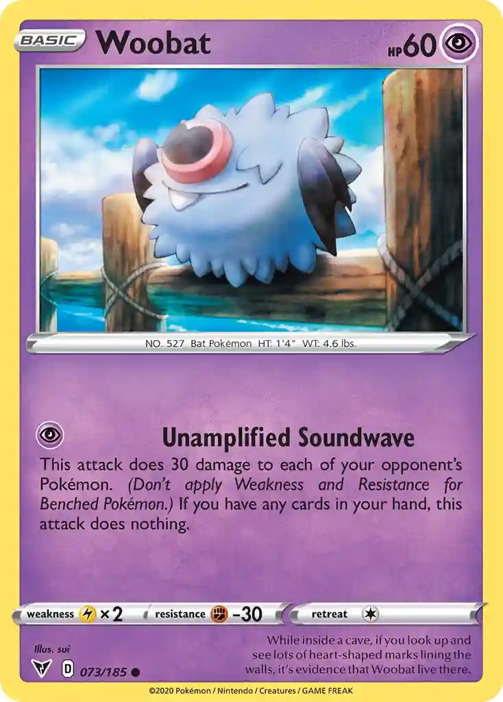 Woobat-Reverse Foil (073) 2020 Pokemon Sword & Shield Vivid Voltage