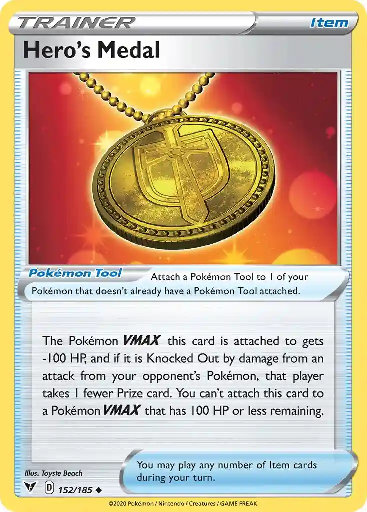 Hero's Medal-Reverse Foil (152) 2020 Pokemon Sword & Shield Vivid Voltage