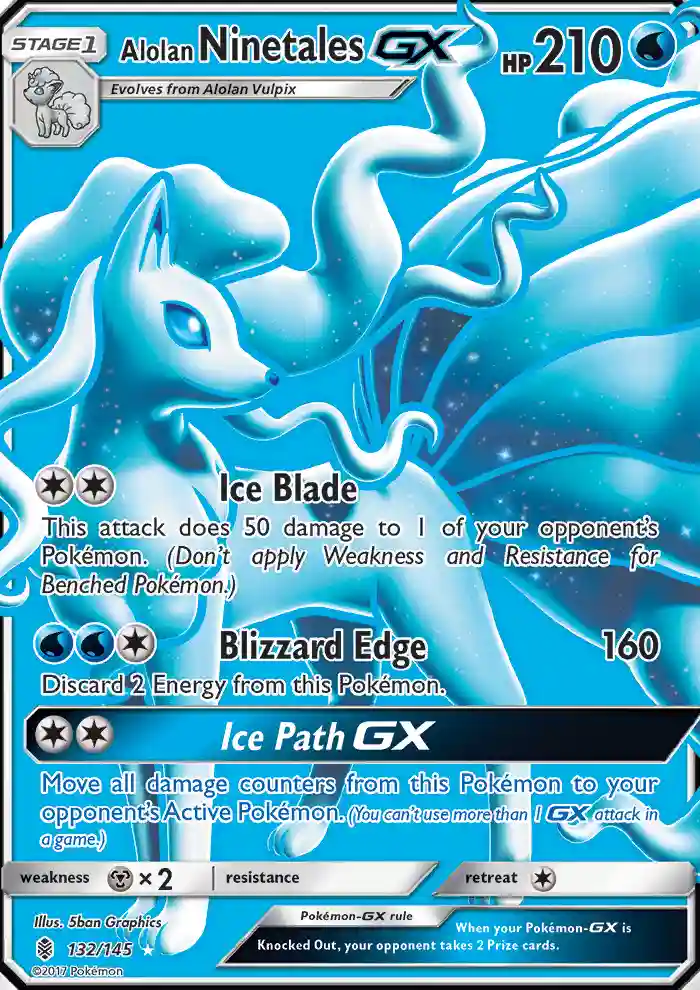 Full Art/Alolan Ninetales GX (132) 2017 Pokemon Sun & Moon Guardians Rising