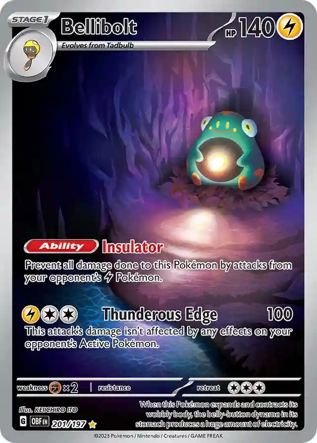 Bellibolt Illustration Rare (201) 2023 Pokemon Obf EN-Obsidian Flames