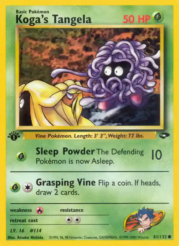 Koga's Tangela 1st Edition (81) 2000 Pokemon Gym Challenge