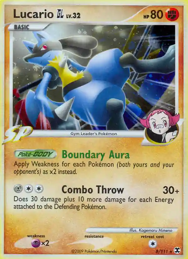 Lucario GL-Holo (8) 2009 Pokemon Platinum Rising Rivals