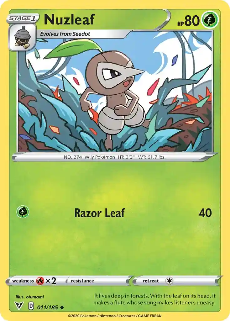 Nuzleaf (011) 2020 Pokemon Sword & Shield Vivid Voltage