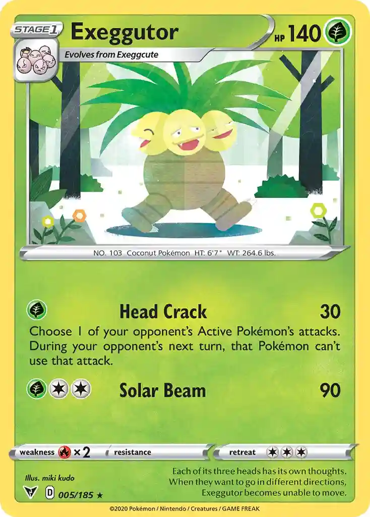 Exeggutor-Reverse Foil (005) 2020 Pokemon Sword & Shield Vivid Voltage