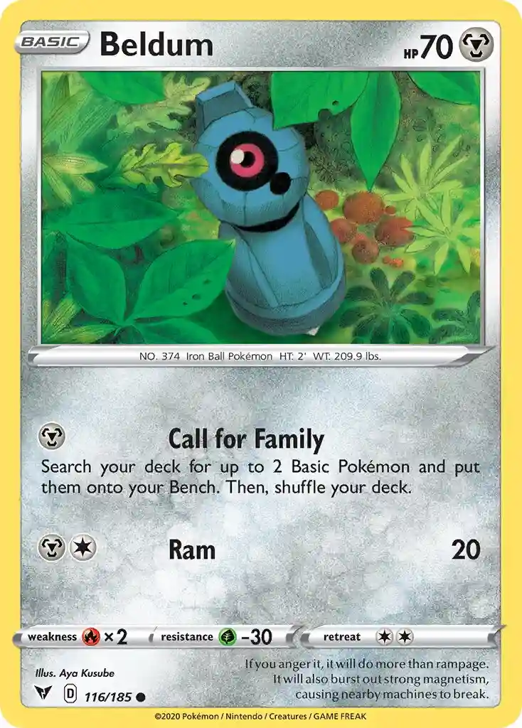 Beldum-Reverse Foil (116) 2020 Pokemon Sword & Shield Vivid Voltage