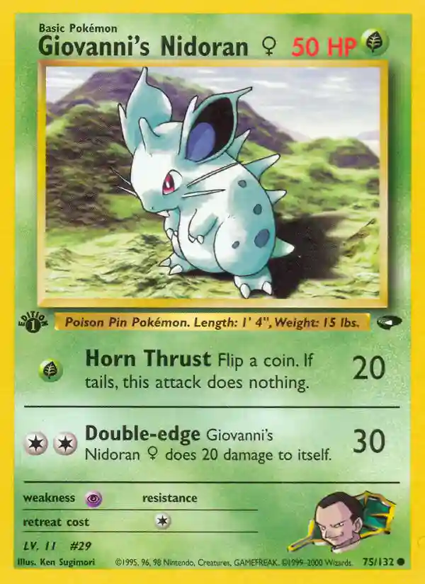Giovanni's Nidoran 1st Edition (75) 2000 Pokemon Gym Challenge