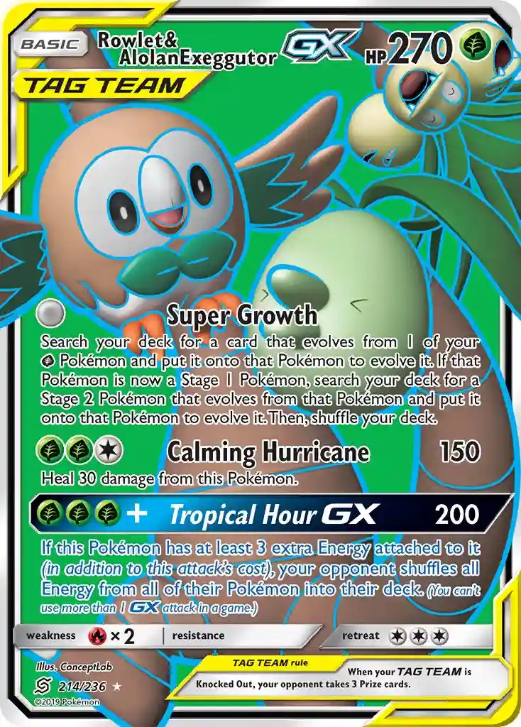 Full Art/Rowlet & Alolan Exeggutor GX
