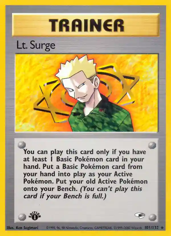LT. Surge 1st Edition (101) 2000 Pokemon Gym Heroes
