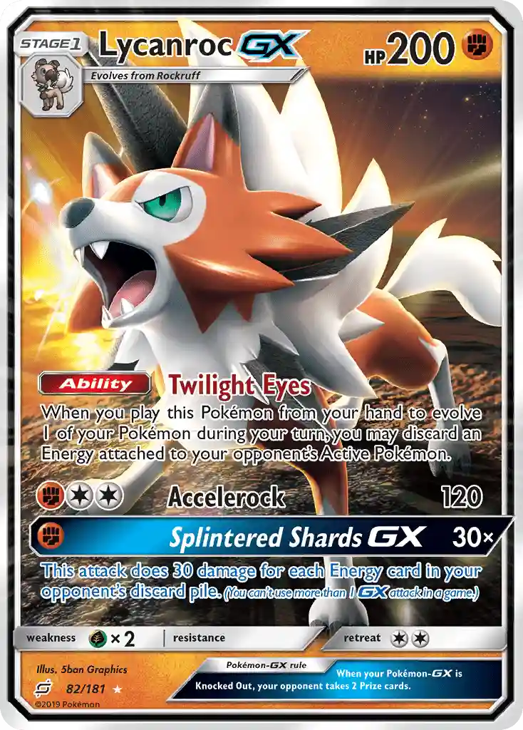 Lycanroc GX (82) 2019 Pokemon Sun & Moon Team Up
